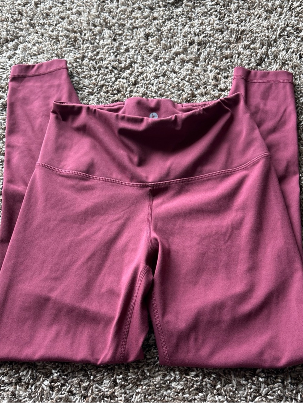 90 Degrees High-Waist Burgundy Active Leggings